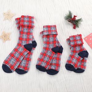 Xmas Warm Sokken Casual Cartoon Grappige Kerstprint Familie Nieuwigheid Leuke Tube Sokken Winter Comfortabele Happy Socks Grid Sox