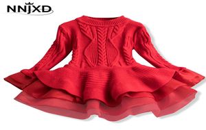 Navidad invierno otoño vestido de niña ropa para niños vestidos infantiles para niñas vestido de fiesta suéter de punto de manga larga vestido de niña pequeña M7707334