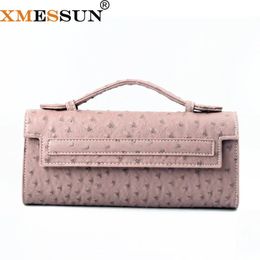 XMESSUN Patrón de avestruz personalizado Bolso de embrague largo PU Pu Cuero Bag Bags Bolsos de diseño de alta calidad Ins Trendy Bag 240321