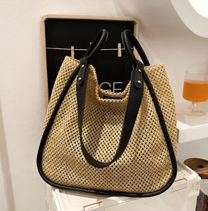 2022 nouveau sac à bandoulière grande capacité simple paille tissé femmes sac fourre-tout Designers Y220907