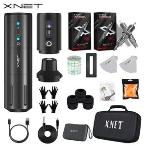 Xnet Elite – Kit de Machine à tatouer professionnelle sans fil, stylo rotatif avec puissance supplémentaire de 2400mAh, 40 cartouches mixtes 231225