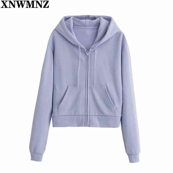 XNWMNZ 2021 Slim Girls À Capuchon Court Vestes Mode Dames Doux Coton Manteaux Élégant Femme Élégante Veste Mignon Femmes Manteau Chic T220726