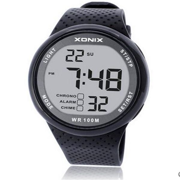 Reloj deportivo XONIX para hombre, reloj Digital resistente al agua de 100m para natación, cronógrafo con luz Led, reloj de pulsera multifunción para buceador al aire libre 209B