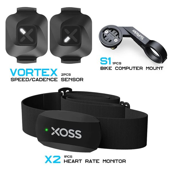 Capteur de cadence de vitesse Xoss Vortex X2 Moniteur de fréquence cardiaque S1 Bike Computer GPS Mount pour Garmin Igpsport BSC100S Bryton G2 Plus G 240417