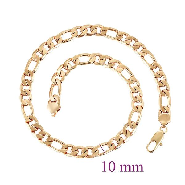 Bijoux xp 60 cm 10 mm mode Goldcolor 18 K Colliers de chaîne lourde pour hommes en cuivre libre de nickel hip hop 240125