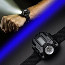 XPE R2 LED montre-bracelet lampe de poche torche étanche montre de course éclairage de montre tactique avec affichage de l'heure LED batterie intégrée6726232H