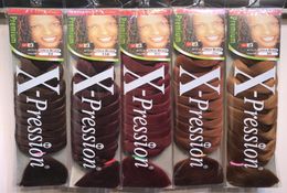 Xpression Trenzado de Cabello 82 pulgadas 165 g paquete sintético Kanekalon Cabello Trenzas de Ganchillo de un solo color Premium Ultra jumbo Trenza de cabello e5285656