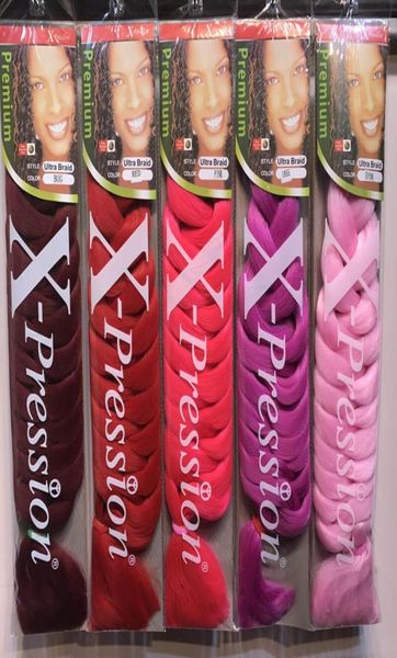 Xpression Braiding Cabello Cabello sintético Weave Jumbo Braids Ultra Braids Bulks Extensión Cheveux 82 pulgadas Cabello de crochet 165 Gramos Singl2395022