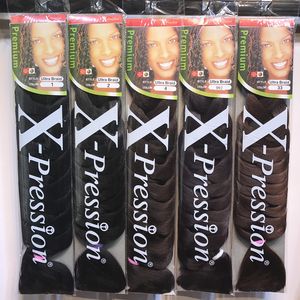 Xpression-peluca trenzada Jumbo para mujeres negras, pelo trenzado grande, caja preestirada, trenzas torcidas, pelucas de pelo sintético para mujeres negras, 82 pulgadas, 165g