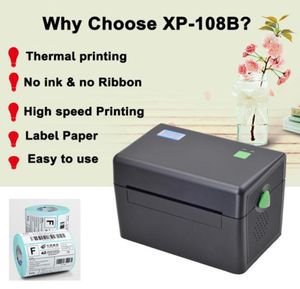 Imprimante d'étiquettes thermique Xprinter 4 pouces Compatible avec téléphone portable et ordinateur pas besoin d'encre et de ruban 9589078