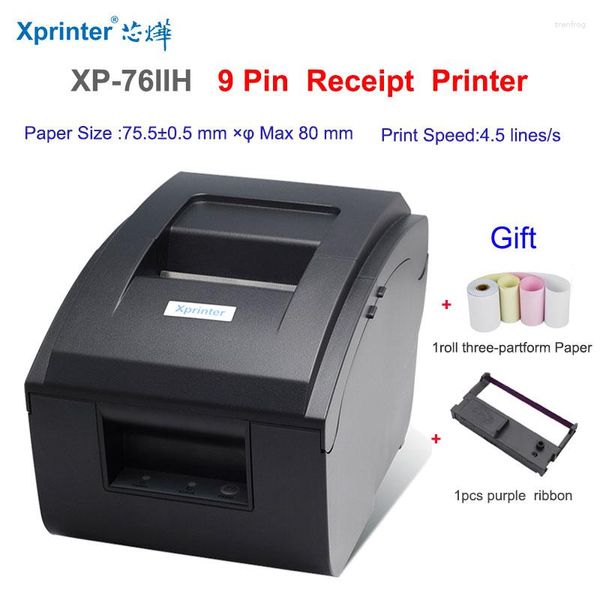 Xprinter XP-76IIH Impresora de recibos de matriz de puntos de 76 mm Stylus -1 rollo de papel gratis