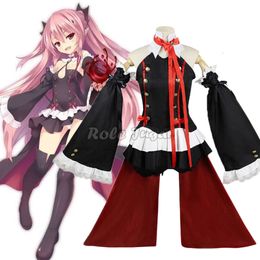 Costume de Cosplay Seraph of the End Krul Tepes pour femmes, uniforme complet, ensembles complets de perruques de fête d'halloween, tenues de Vampire, XS-3XL