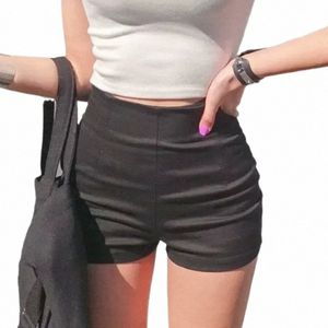 XS-4XL Fi Noir Printemps Eté Fi Taille Haute Slim Élastique Denim Shorts Femme Sexy Pantalon Court Booty Shorts r0o0 #