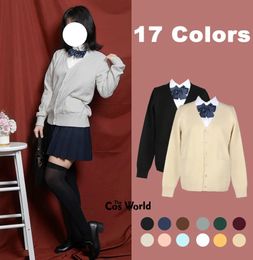 XS-XXL Spring herfst Vrouwen met lange mouwen gebreide vest vest Vuur trui jas uit jas voor JK School Uniform Studentenkleding 240513