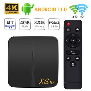 XS97 Smart TV Box Android 11 Amlogic S905W2 4GB 32GB BT5.0 H.265 AC Dual wifi 100M Ethernet 4K Mediaspeler Settopbox