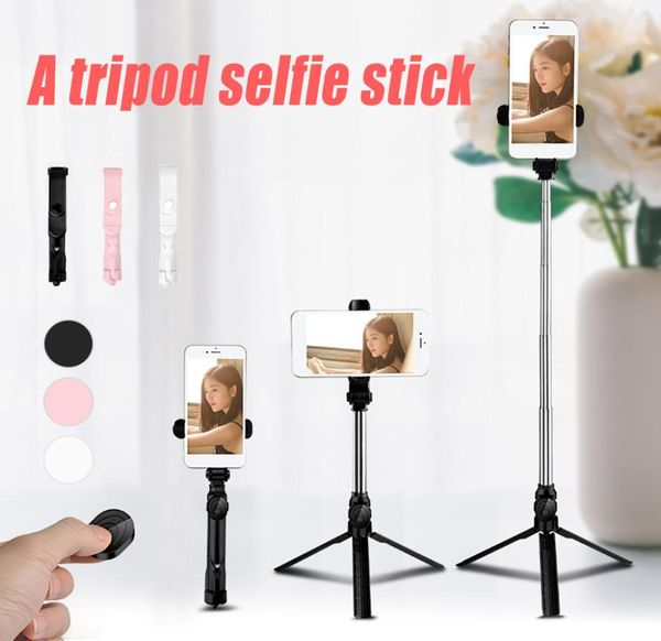 XT10 Selfie Stick Bluetooth Mini trépied Selfie Stick extensible portable autoportrait avec obturateur à distance Bluetooth pour iPhone An6826149