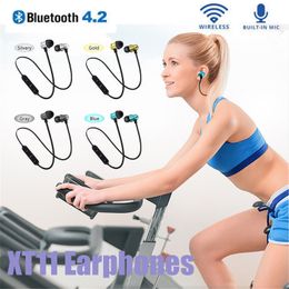 XT11 Draadloze Bluetooth-hoofdtelefoon Magnetisch hardlopen Fitness Sport-oortelefoon Ruisonderdrukking Headset BT 4.2 Oordopjes Voor iPhone LG Samsung alle smartphones