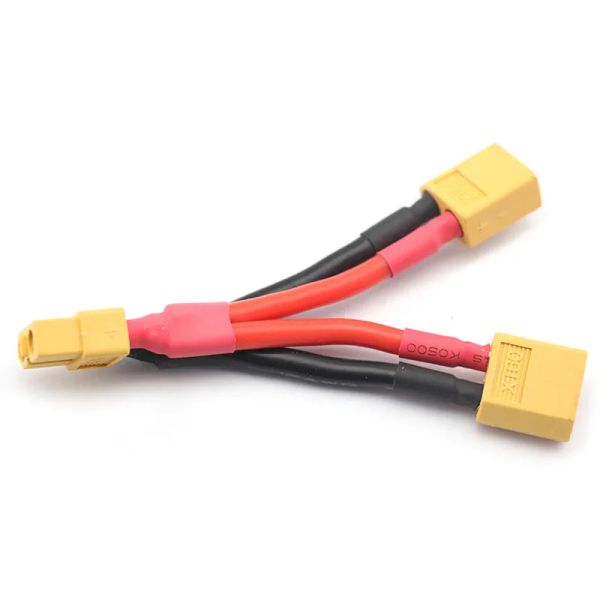 XT60 Batería Línea paralela de 12awg Cable de silicona resistente al calor 2 Masculino+1 Batería dual femenina Línea paralela para RC Racing Drone