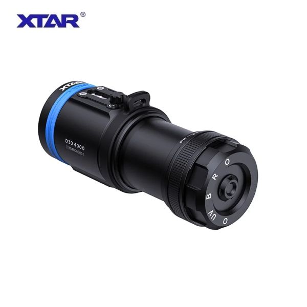 XTAR D30 4000 Lampe de poche de plongée 4000lumens UV / rouge / bleu sous-marin 100 mètres sous-marine Photographie Film Light