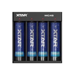 Cargador de batería XTAR MC4S de 3,7 V, cargadores USB de entrada tipo C para baterías 18650 AAA AA 10400-26650 1,2 V NI-MH/CD