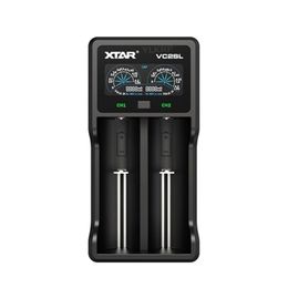 XTAR VC2SL 18650 Chargeur intelligent de batterie Fonction Powerbank USB Type-C Chargement de batteries Li-ion rechargeables 21700 1,2 V AAA AA Chargeurs
