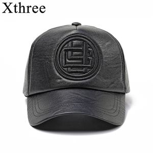 xtrois automne hiver casquette de baseball en cuir faux cuir chapeau d'hiver chapeau à pression pour hommes casquette décontractée chapeau mode haute qualité 220115249U