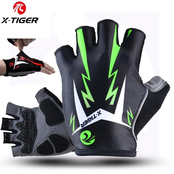 Guantes de ciclismo de Xtiger para hombres MTB Road Reflective Mountain Bike Half Finger Bicycle Nonslip Sports 240402