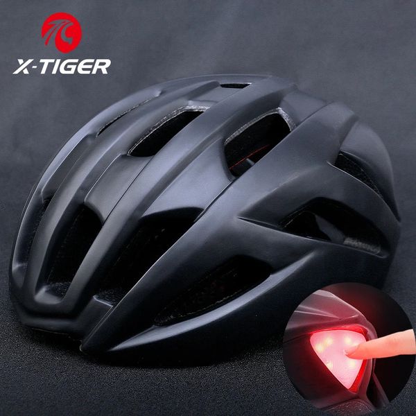 Xtiger cycling casque arrière LED Light Bike Man Women Mountain Cashets Road Racing Sports Protective Cap 240401