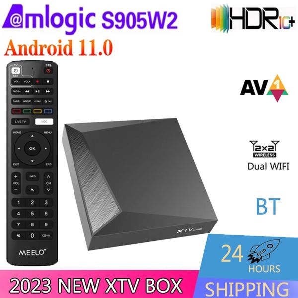 XTV Air Meelo + 4K UHD Android 11 2 Go 16 Go 4k HD Récepteur IP 2 Go 16 Go Double WiFi LAN 100m BT Smart TV Box