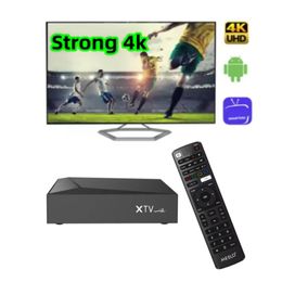 Air XTV avec télécommande BT Le dernier modèle TV Box 4K 4K Player Android 11 2GB RAM 16 Go ROM 5G Double ensemble WiFi Set Top Box Ajouter 4K Strong 12M TV pour les États-Unis Canada Arabie Grande-Bretagne