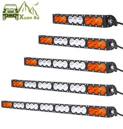 Xuanba enkele rij recht 10WPCS LED -lichtbalk voor vrachtwagen ATV UAZ 4x4 Offroad Trailer Combo Beam Amber White WAARSCHUWING BARRA DRIVIN4714047