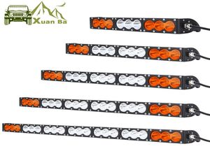 Xuanba Single Row Straight 10WPCS LED Bar Light pour camion ATV UAZ 4x4 Randonnée hors route poutre Ambo Amber White Avertissement Barra Drivin4428008