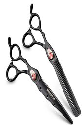 XUANFENG 7 pouces main gauche ciseaux de coiffure professionnels japon 440C coupe ciseaux amincissants ensemble de cisaillement outils de Salon de coiffure 6003618