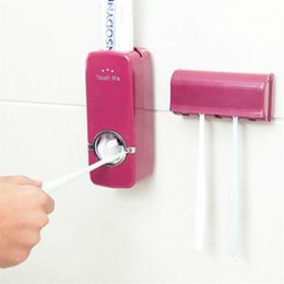 XUNZHE Distributeur de dentifrice entièrement automatique Paresseux anti-poussière Porte-brosse à dents Tube Presse-presse pour pâtes Accessoires de salle de bain Y2468