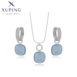 Xuping bijoux populaire nouveau Design cristaux ensemble de bijoux avec collier et boucles d'oreilles pour femmes fille cadeau H1022