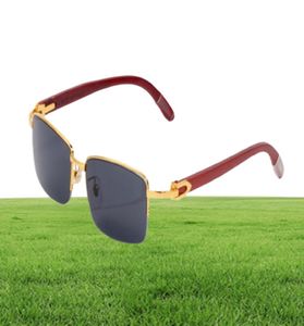 Xury Brand Lunes Designer Lunettes de soleil Rimless Golden Half-Frame Carnings Bamboo Bamboo Jammes Fashion Buffalo Horn Natural 2194662