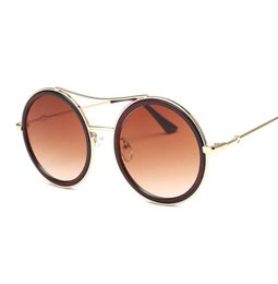El marco de gafas redondas de llegada de Xury-New para mujeres diseñadora de marca vintage gafas de sol de gran marco grande