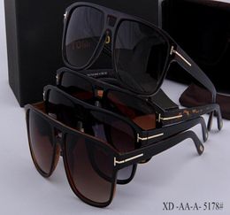Xury Top Qualtiy New Fashion 5178 Tom Lunettes de soleil pour l'homme femme Erika Eyewear Ford Designer Brand Sun Glasses avec Box T2413612