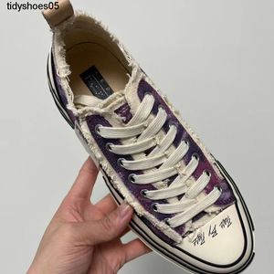 XVESSEL Wu Jianhao's Hip Hop 3 co branded paarse tie dye lage top gevulkaniseerde canvas schoenen voor mannen en vrouwen Bedelaarsschoenen BKOW