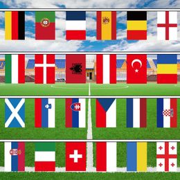XVGGDG 24100 EURO LANTEN CUP 14x21cm Nationale banner Stringvlag over de hele wereldlanden voor partij 240416