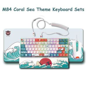 XVX M84 Coral Sea Draadloos/Bedraad Mechanisch Toetsenbord Hot Swappable Compact 84 Toetsen Gaming Toetsenbord RGB Backlit Custom Gateron HKD230808