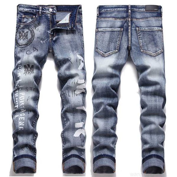 Xx9n мужские Miri, модные джинсы высокого качества, крутой стиль, роскошные дизайнерские брюки, потертые рваные байкерские фиолетовые джинсы, облегающие мотоциклетные брюки