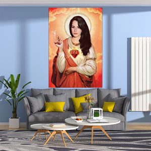 Xxdeco Jesus Saint Lana Del Rey Tapestry Born to Die Art Affiche Mur imprimé Carpets suspendus chambre ou maison pour décoration