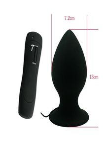 XXL grande taille 7 vitesses télécommande en silicone Masturbation anale énorme vibrateur anal Plug Anal pour femmes et hommes produits sexuels Y1811018776772
