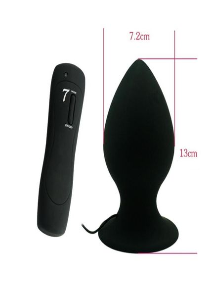 XXL tamaño grande 7 velocidades control remoto de silicona Masturbación anal enorme Vibrador anal Plug anal para mujeres y hombres Productos sexuales Y1811018776772