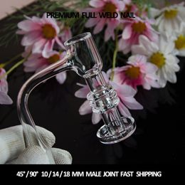 XXL terp slurper accessoires pour fumeurs pleine soudure quartz banger clou bord biseauté 14mm 18mm sans soudure quartz bangers pour bong dab plates-formes pétrolières