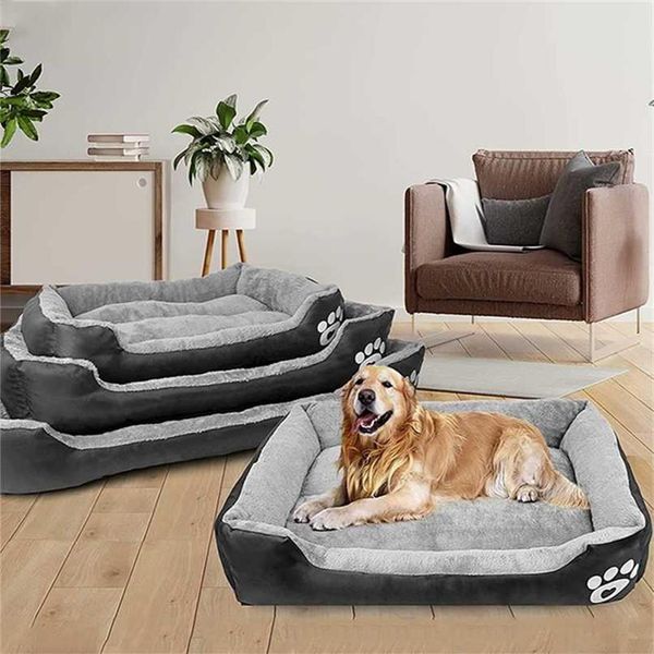 XXL Pet Chien Lit Canapé Doux Lavable Panier Automne Hiver Chaud En Peluche Pad Lits Imperméables pour Grand s 211021280K