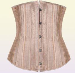 XXS XS Underbust Bustier Corset Women kleedt afslanke taille Trainer 26 Steel Bone Wedding Body Shaper Lace Up Cincher Gordel Belt T6487585