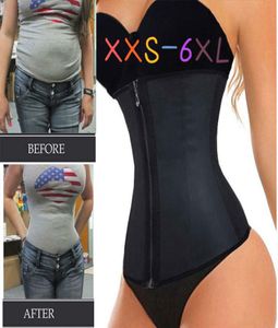 XXS6XL Corset Body Shaper latex taille trainer Cincher Zipper Underbust gewicht afslanke Shapewear Handlagramriem vrouwen plus9155134