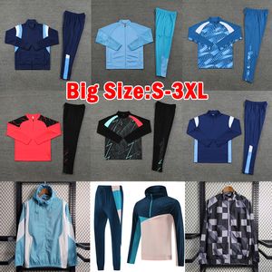 XXXL 23 24 HAALAND Voetbalsets 2023 2024 Trainingsjack met lange mouwen steden trenchcoat met capuchon Trainingspakken Voetbalshirts voor volwassenen Heren Uniformen grote maat S-3XL